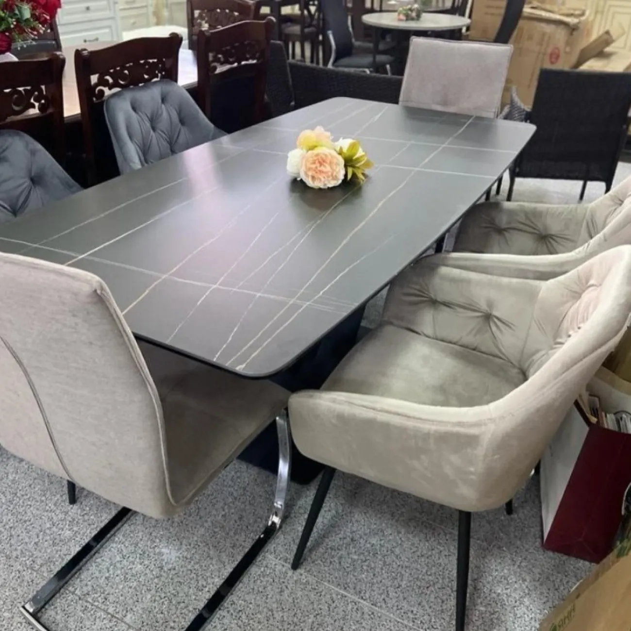 Стол DT-2017 черная керамика MR32 (180) ESF