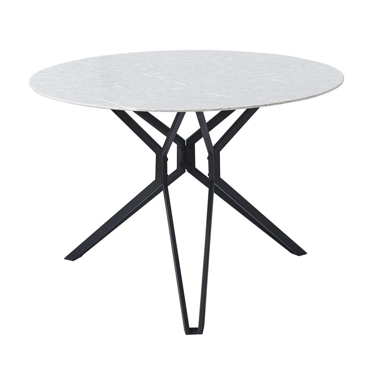 Стол DT-63 мрамор/черный (d110) ESF