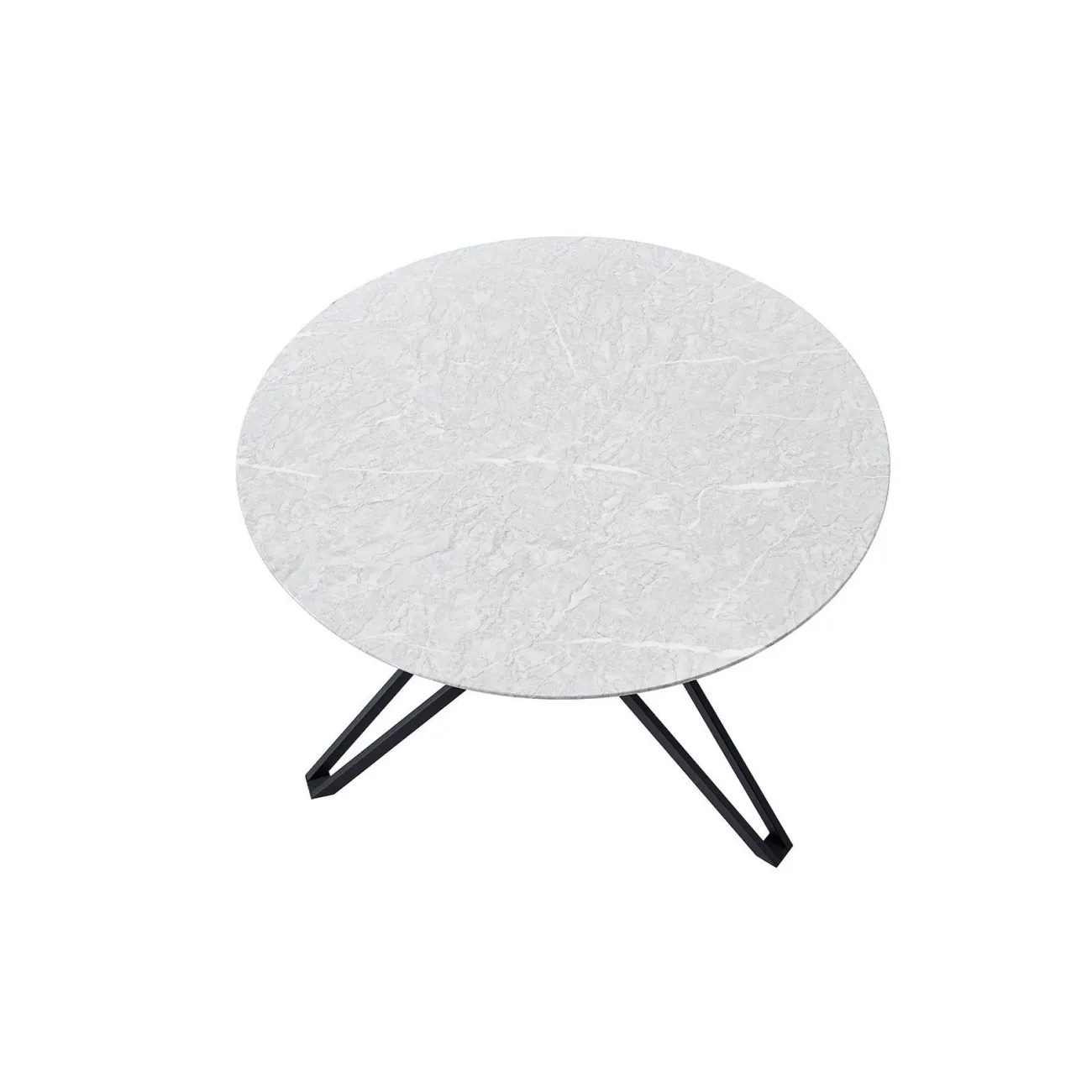 Стол DT-63 мрамор/черный (d110) ESF