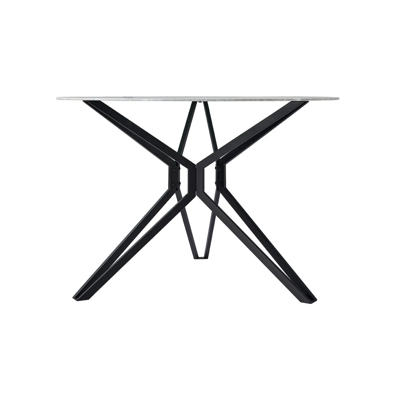 Стол DT-63 мрамор/черный (d110) ESF