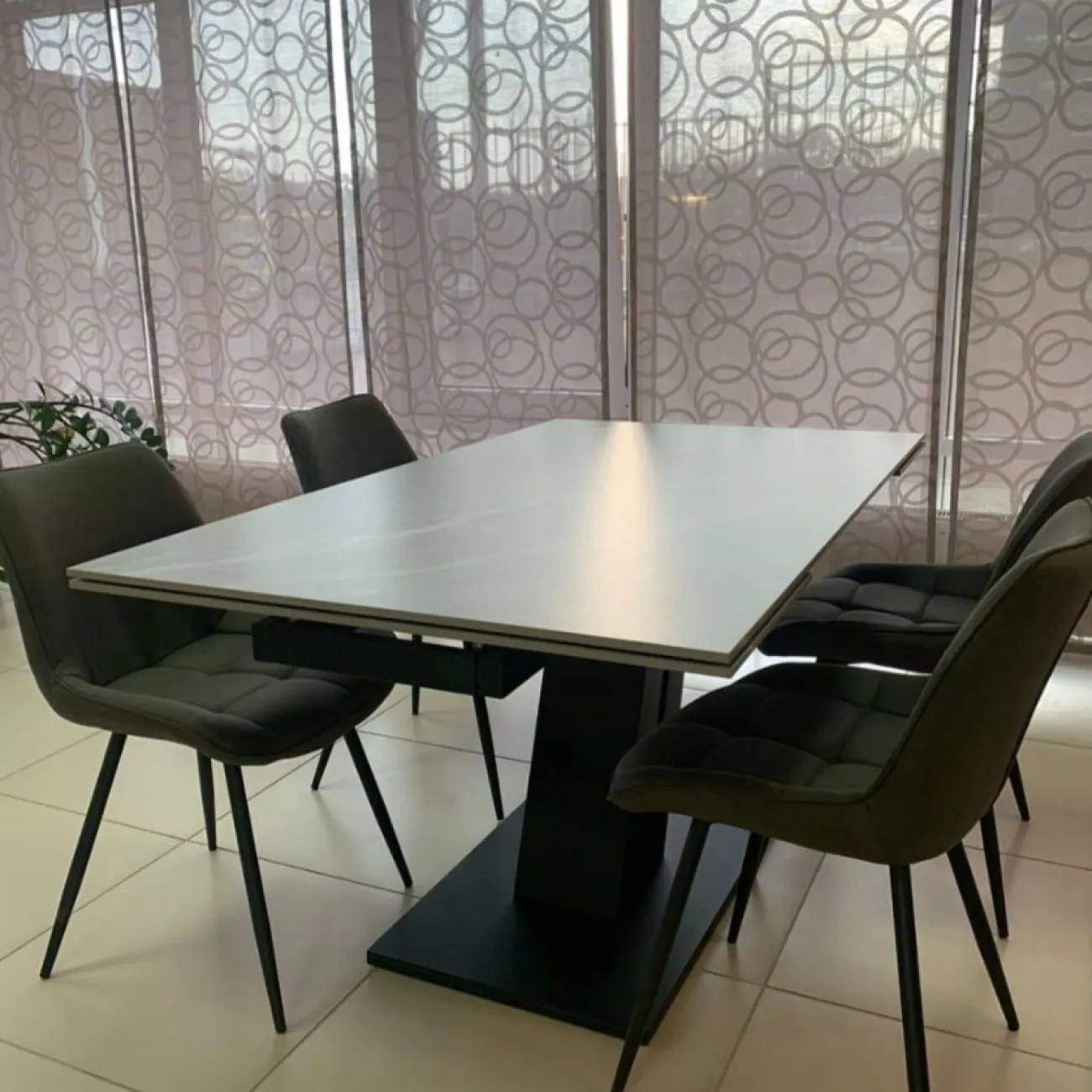 Стол DT9115CL(160) серая керамика/черный ESF 