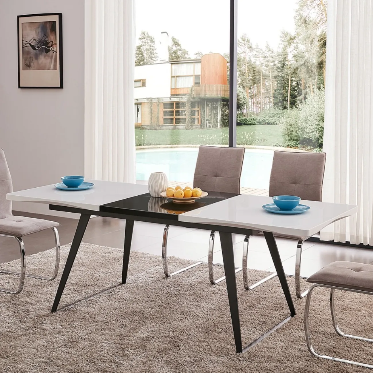 Стол DT-93 белый/черный ESF Стол DT-93 белый/черный ESF