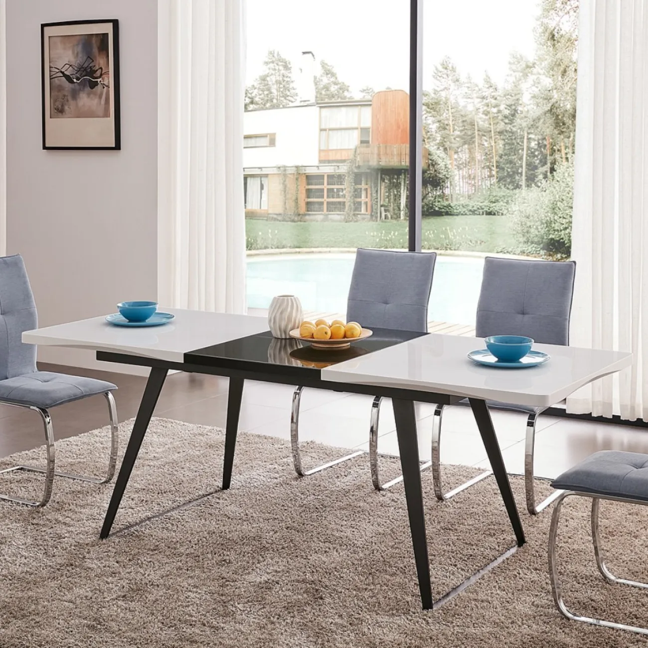 Стол DT-93 белый/черный ESF Стол DT-93 белый/черный ESF