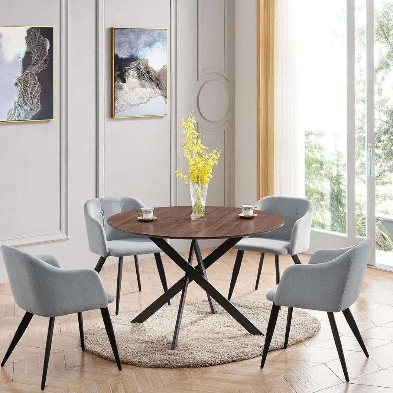 Стол DT-937 (d100) орех # 43334 ESF