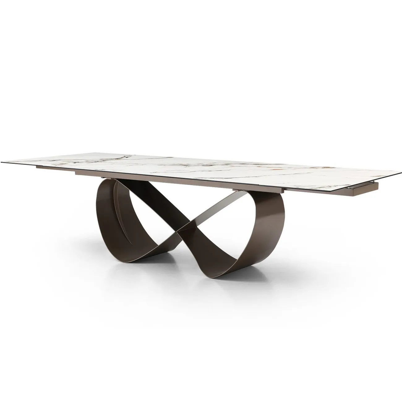 Стол DT9305CI (200-300) белый керамика KL-188/золотая пудра