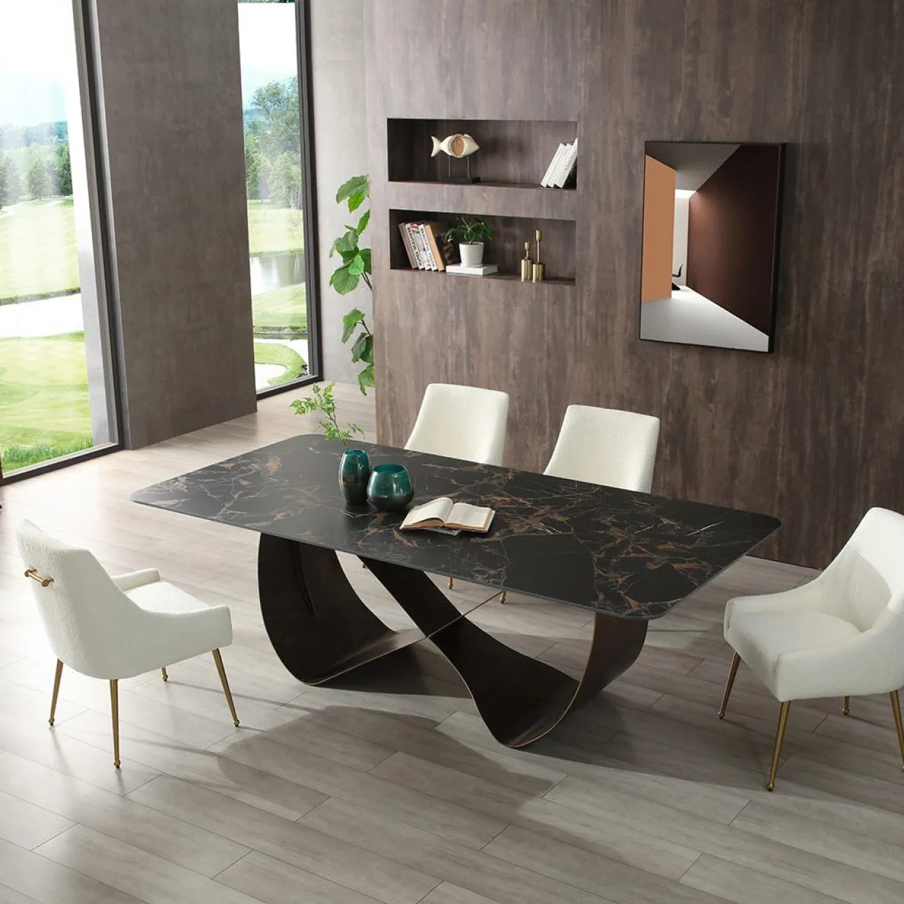 Стол DT9305FCI (240) черный керамика/бронзовый ESF