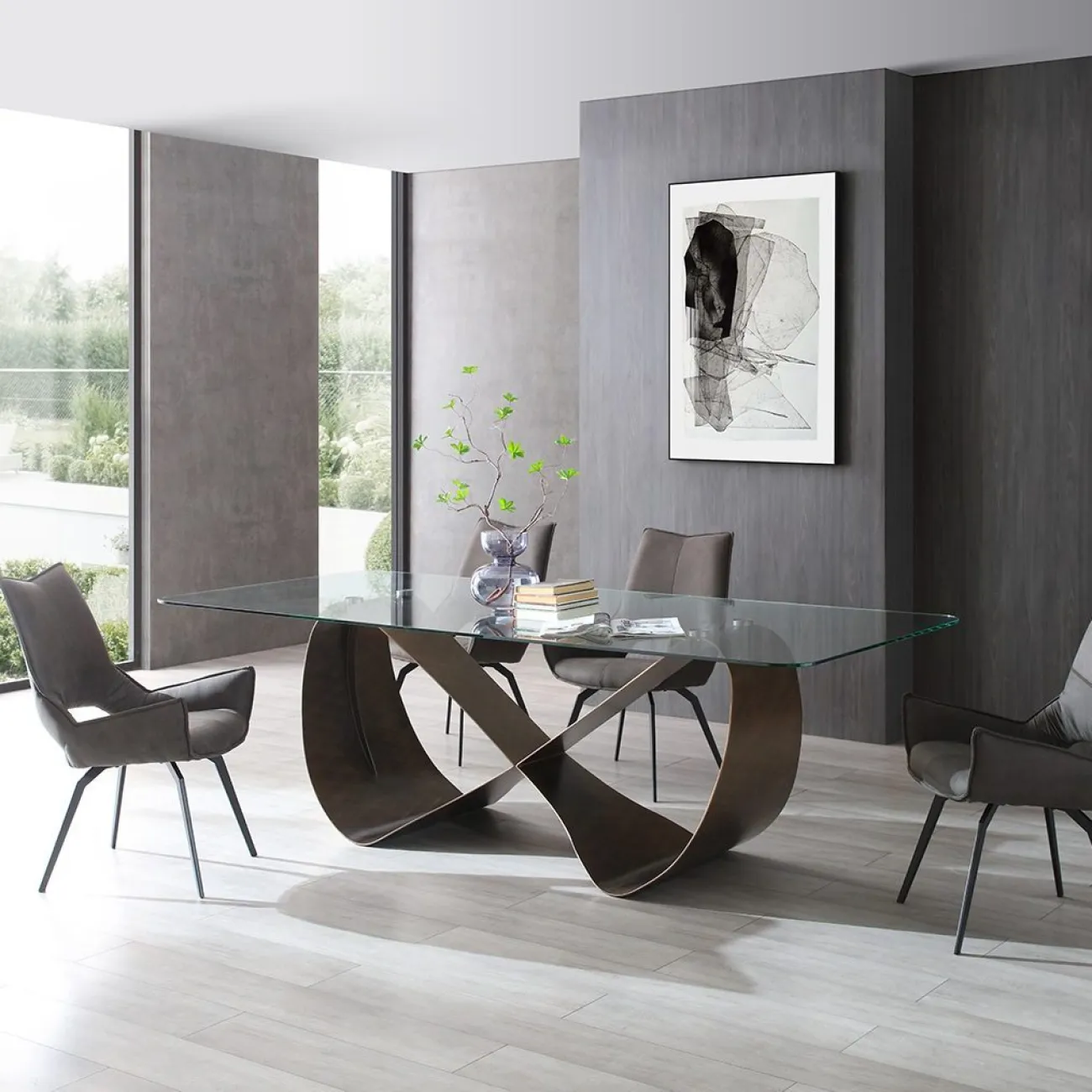 Стол DT9305FGI (240) прозрачный /бронзовый ESF