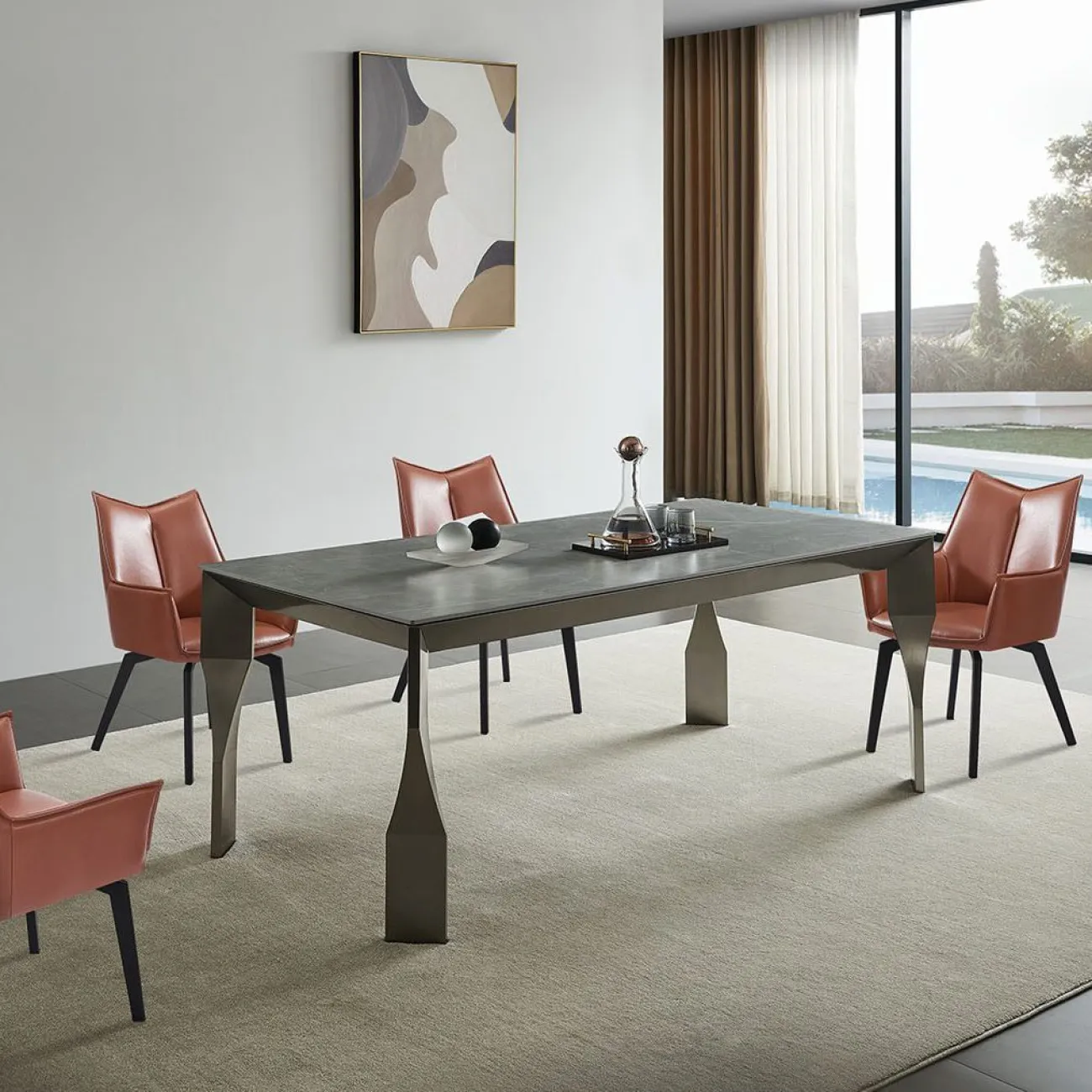 Стол FT323 (180) камень Armani Grey ESF Стол FT323 (180) камень Armani Grey ESF