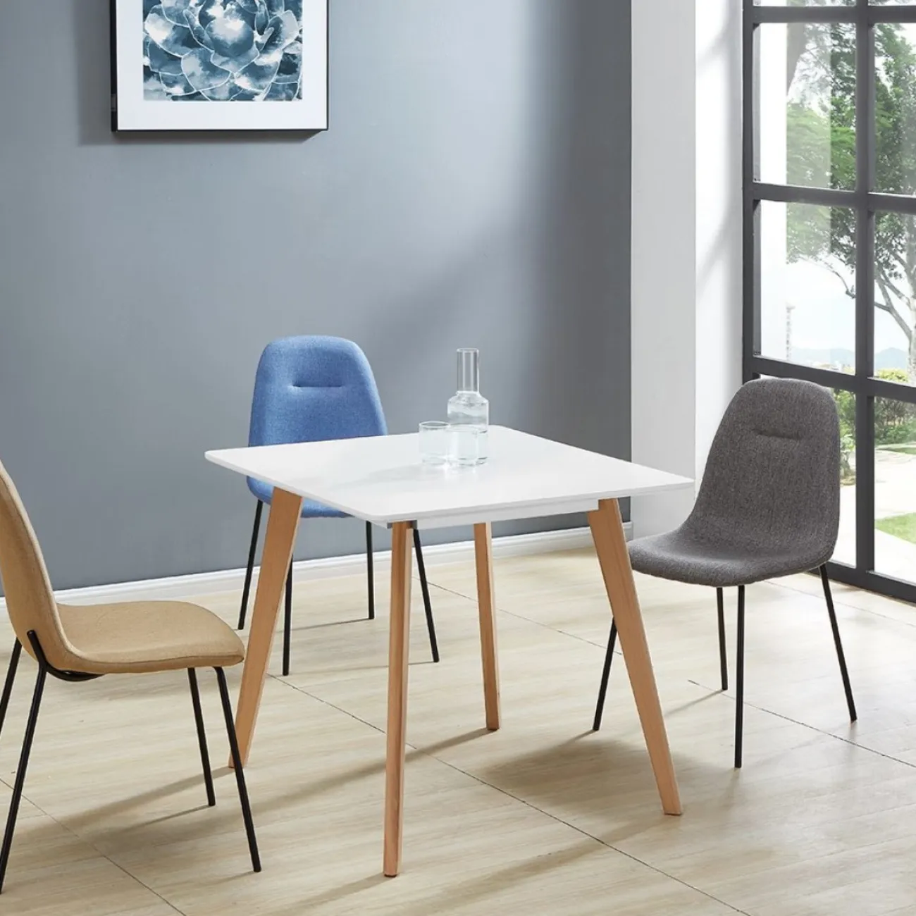 Стол M-407 белый матовый/бук ESF