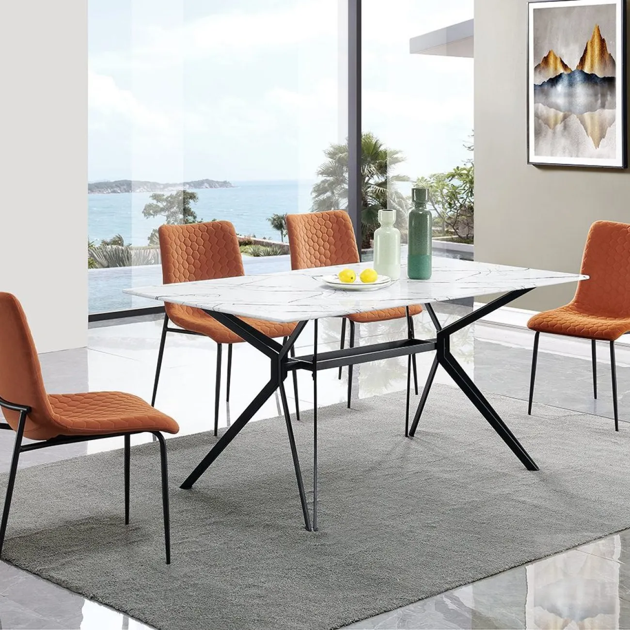 Стол MARBELLA FSD1943 белый мрамор FV2666 ESF Стол MARBELLA FSD1943 белый мрамор FV2666 ESF