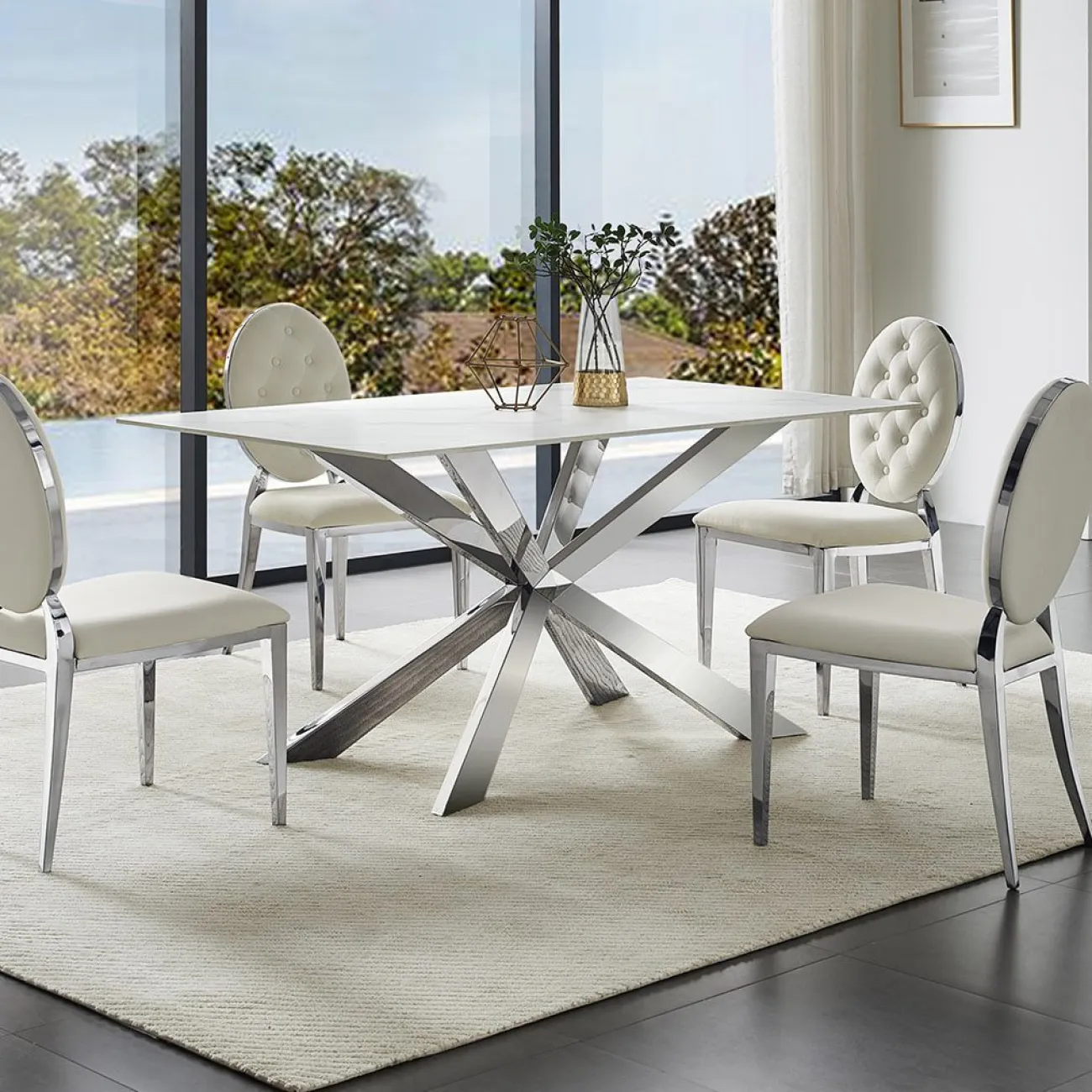 Стол T 088 (180) камень белый матовый Calacata ESF Стол T 088 (180) камень белый матовый Calacata ESF