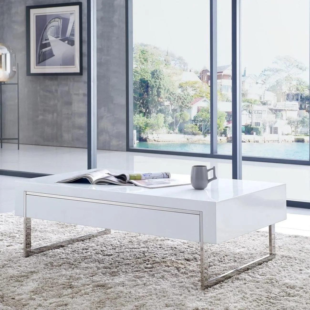 Стол журнальный CT-140 белый ESF