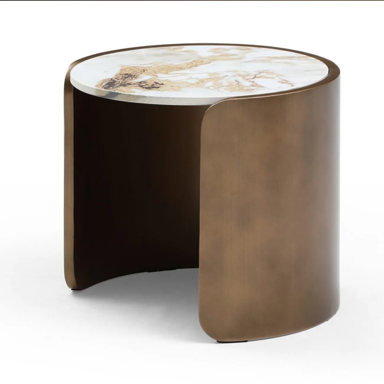 Стол журнальный ET3095CL (D40) белая керамика / бронзовый ESF Стол журнальный ET3095CL (D40) белая керамика / бронзовый ESF