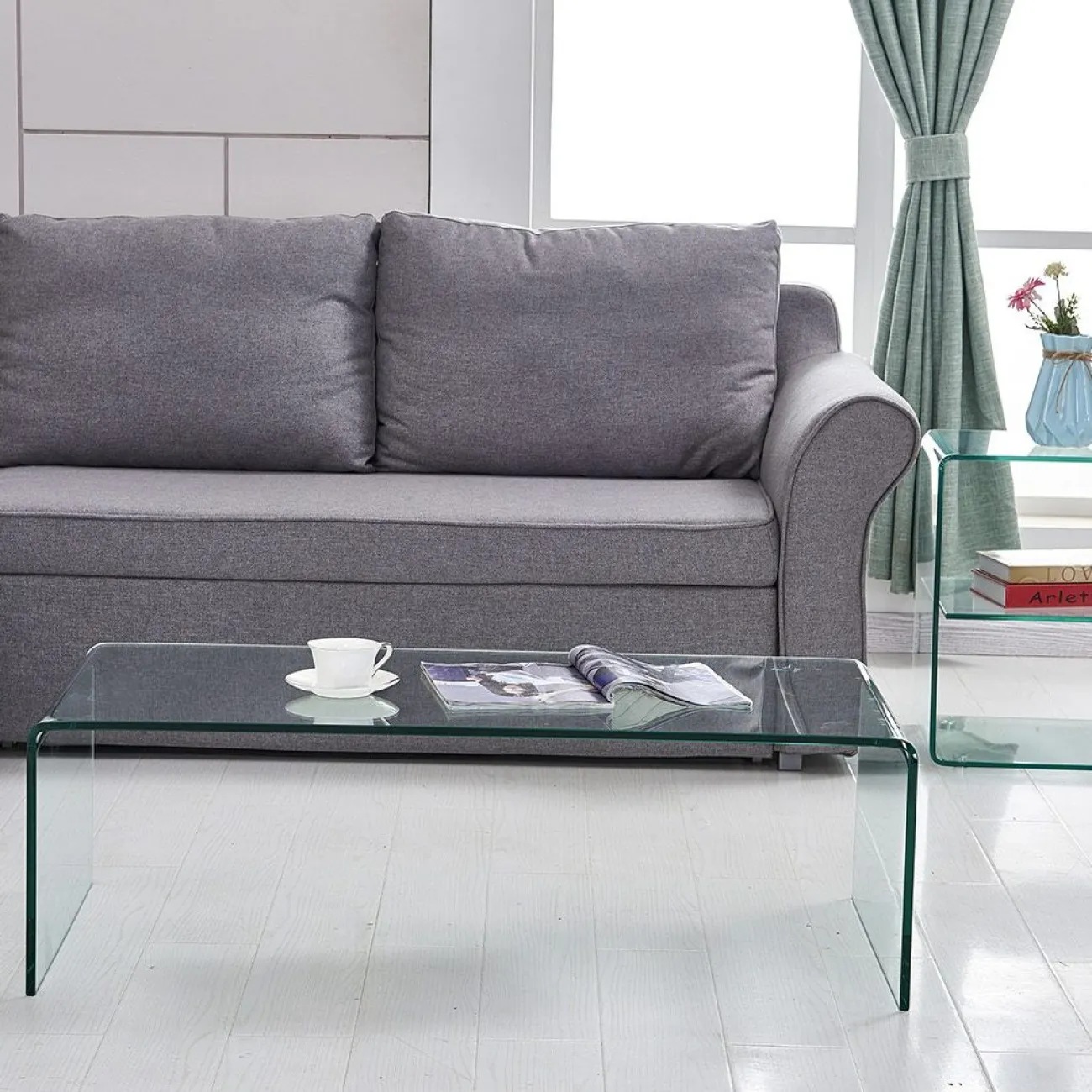 Стол журнальный F-006K прозрачный ESF