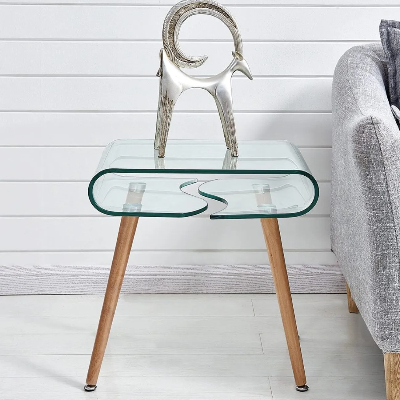 Стол журнальный F-639 прозрачный/бук ESF