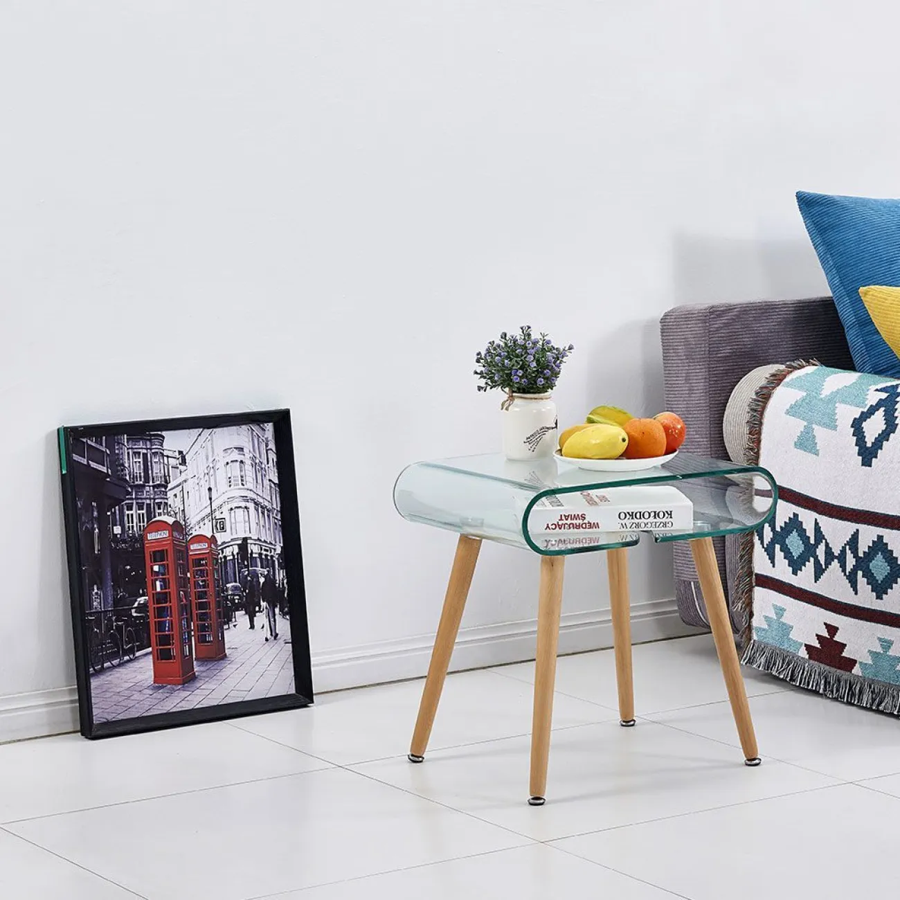 Стол журнальный F-639 прозрачный/бук ESF