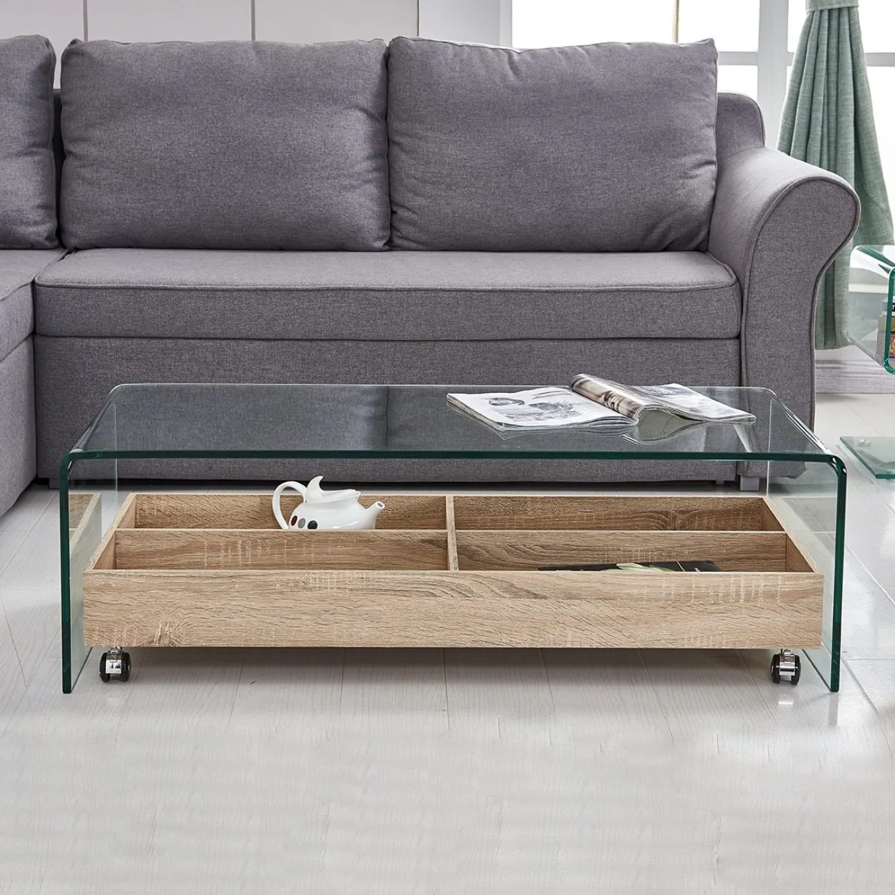 Стол журнальный F-GW606 прозрачный ESF