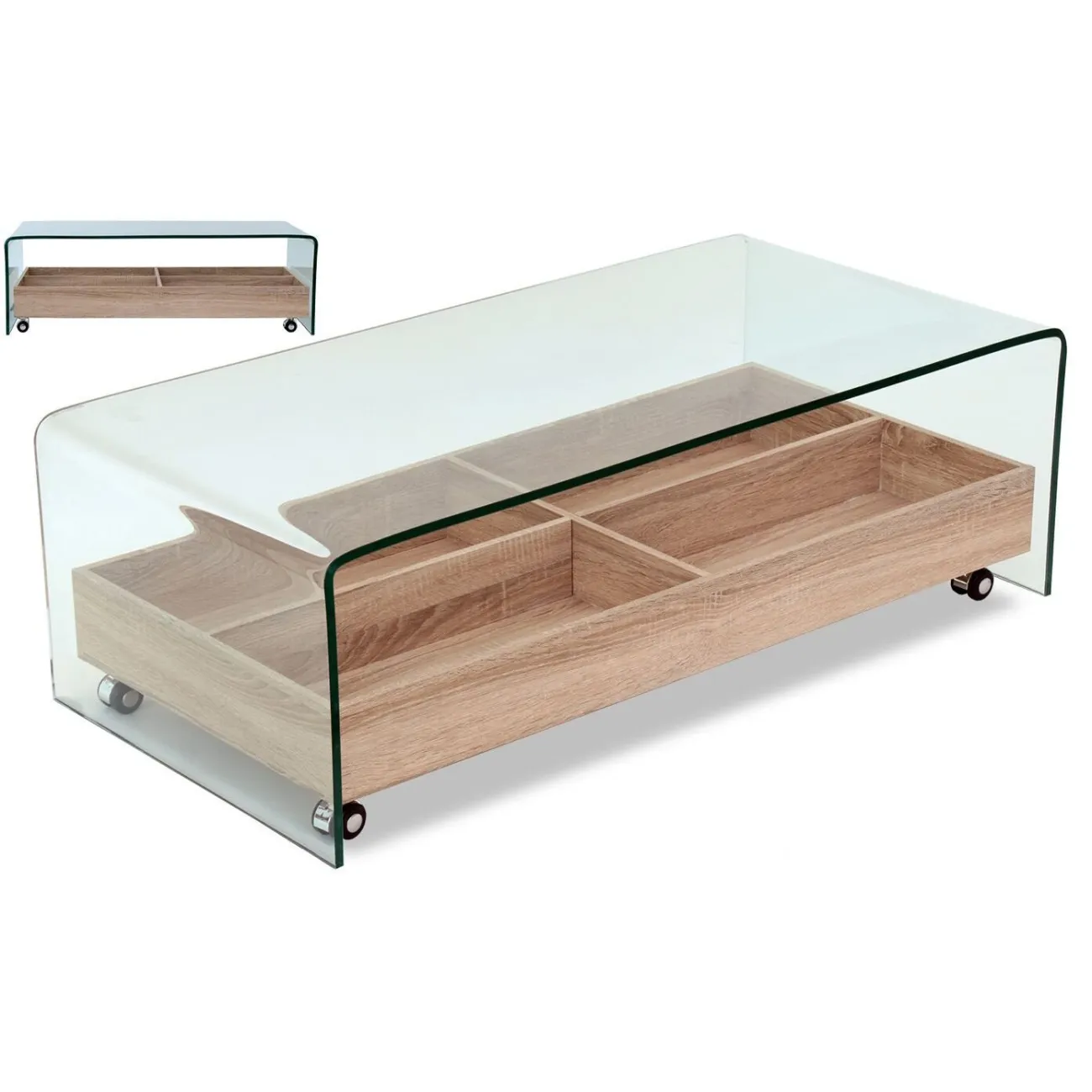 Стол журнальный F-GW606 прозрачный ESF