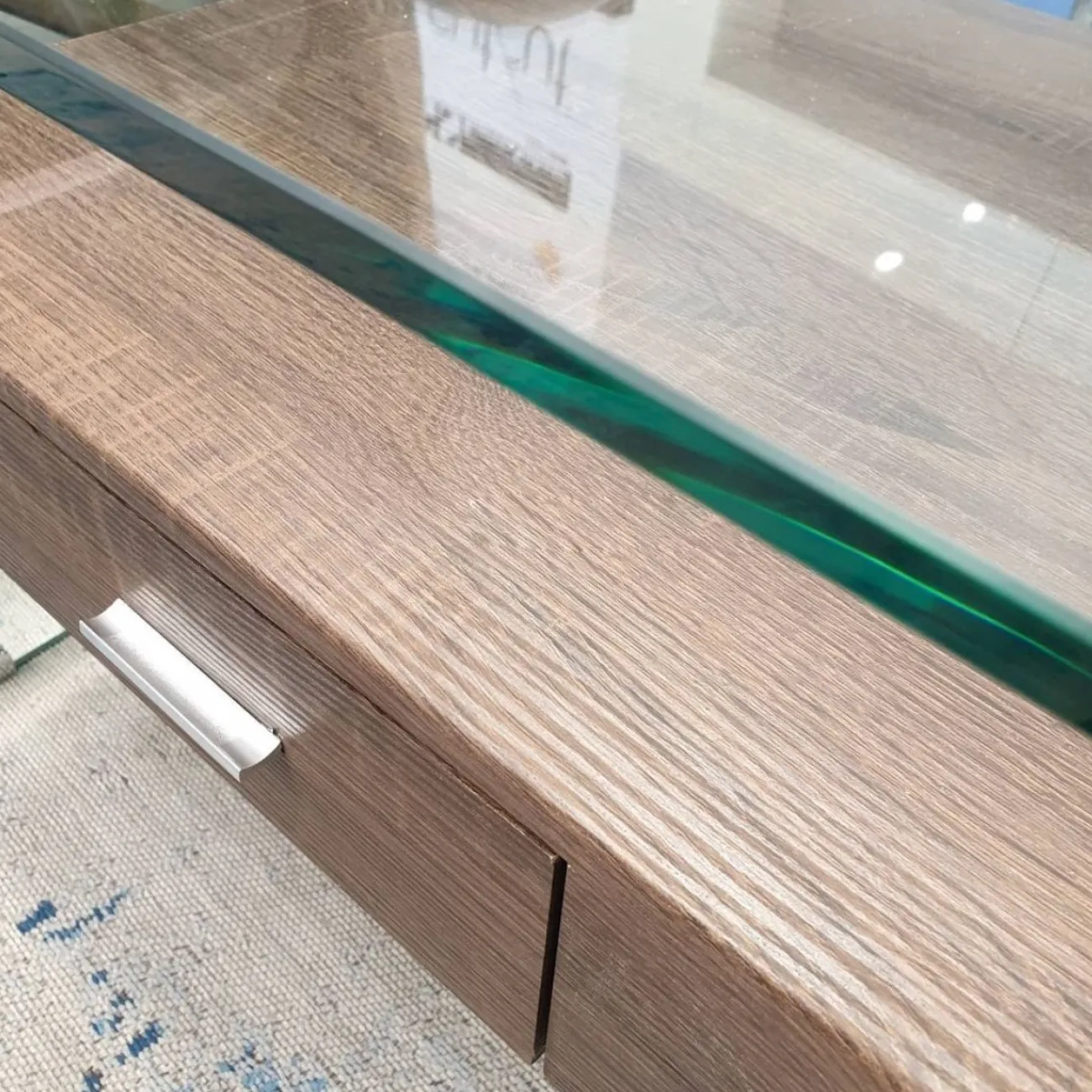 Стол журнальный F-GW608  прозрачный/коричневый ESF