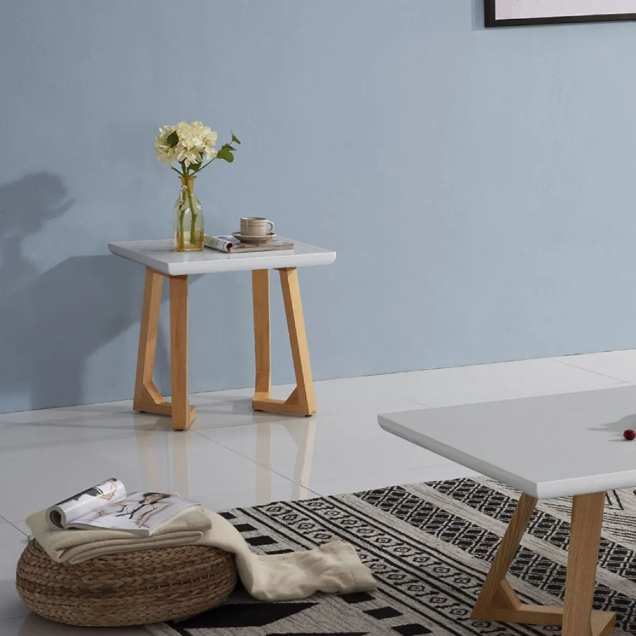 Стол журнальный J1692C белый/ясень (WK-03) ESF