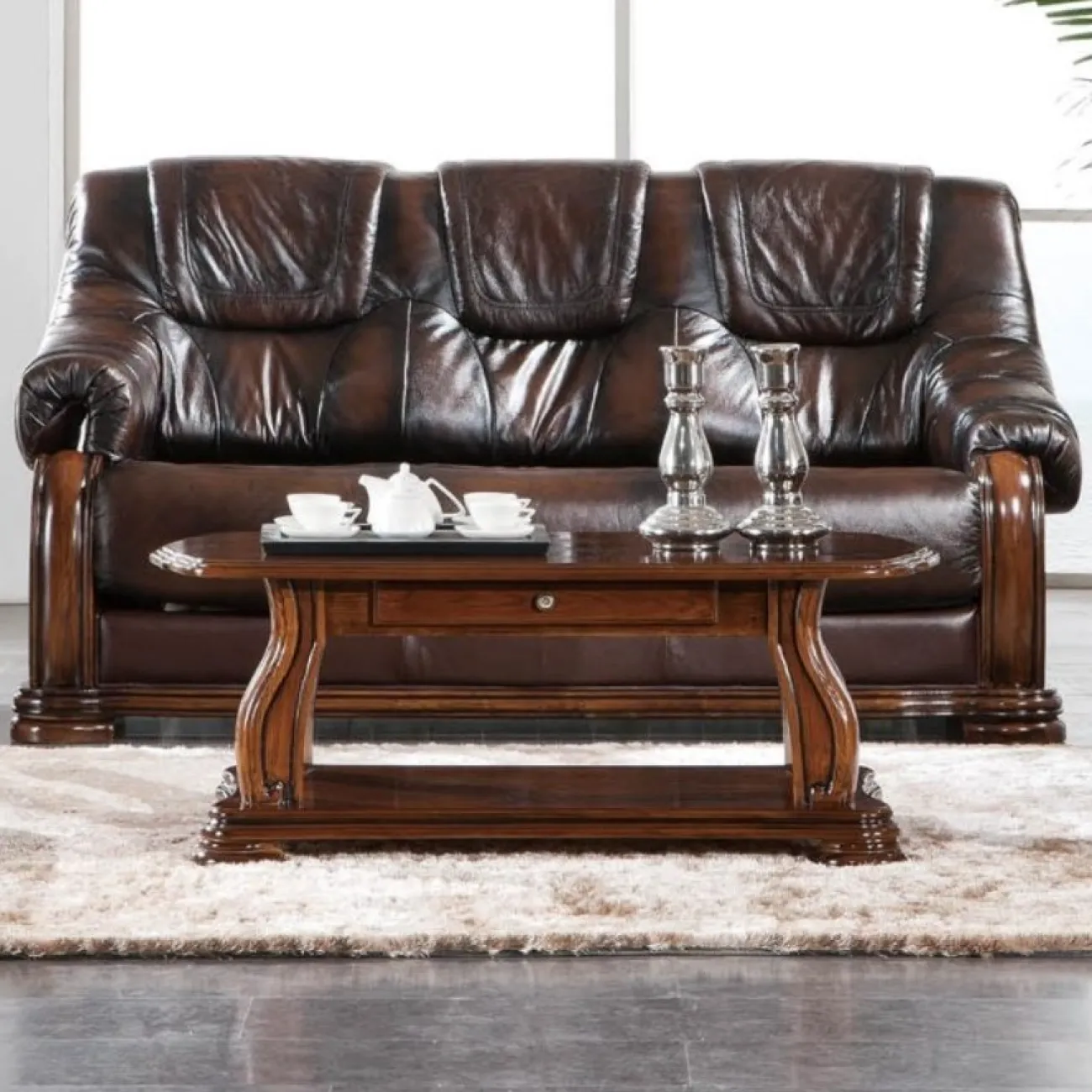 Стол журнальный большой Alexis орех ESF