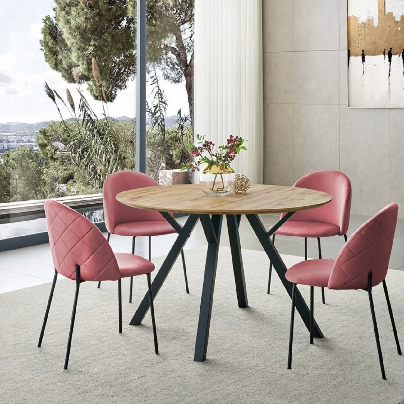 Стул C-962 розовый G062-23/матовый черный ESF