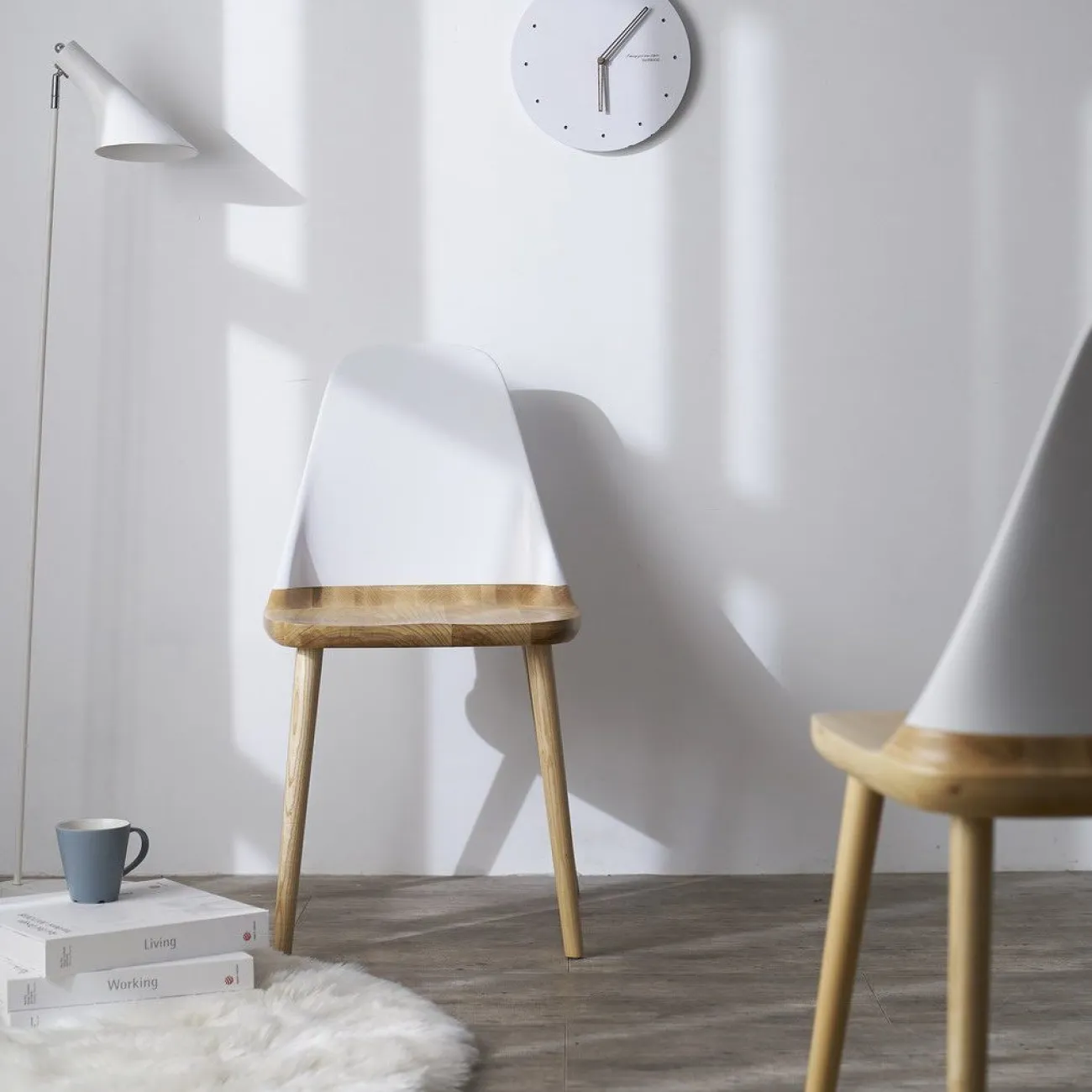 Стул DС-S123 белый/дерево ESF