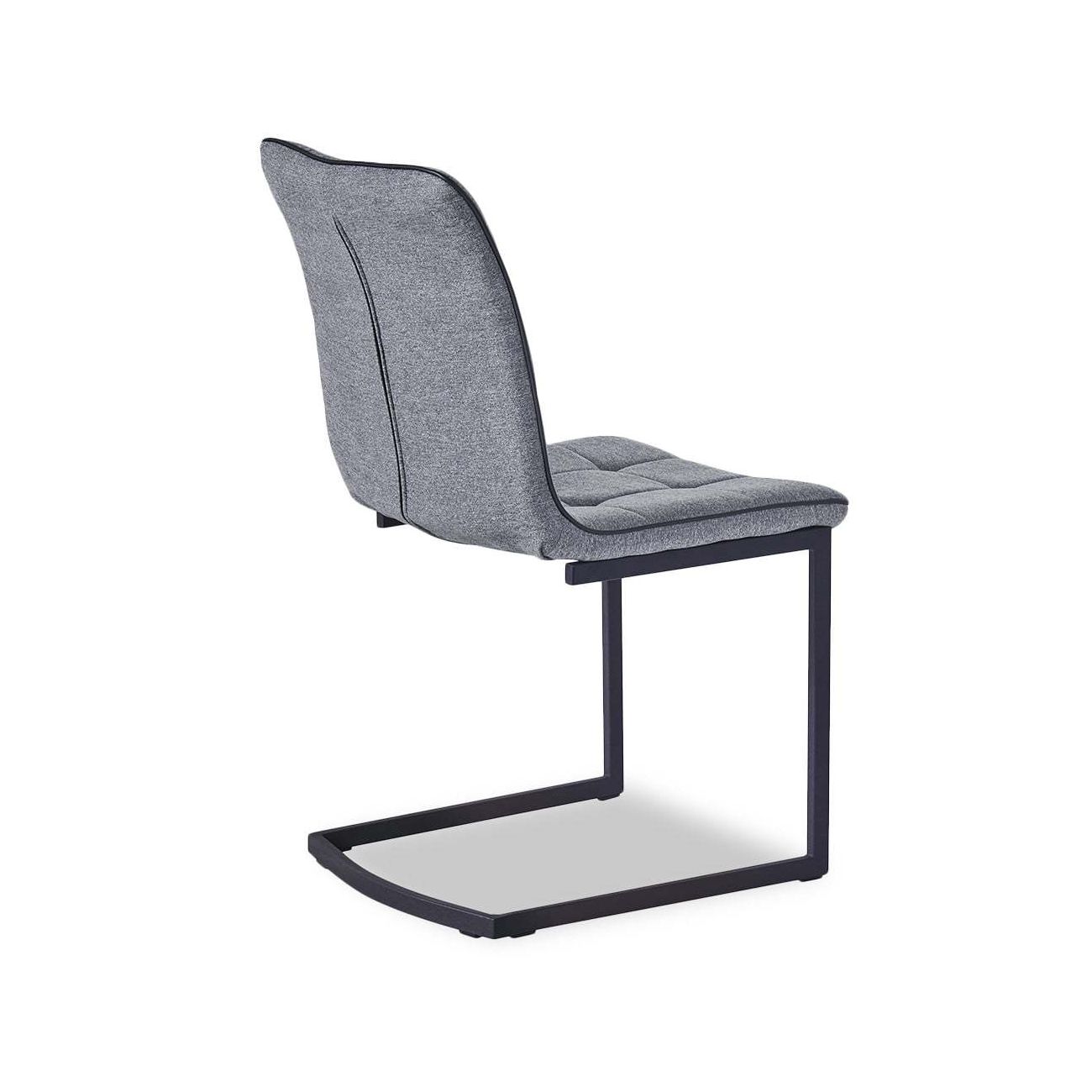 Стул SKY6800 серый JJ12-17/черный кант PU/черный металл с напылением ESF