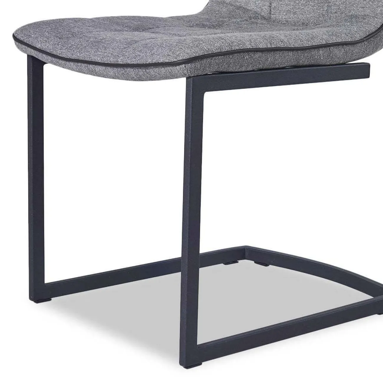 Стул SKY6800 серый JJ12-17/черный кант PU/черный металл с напылением ESF