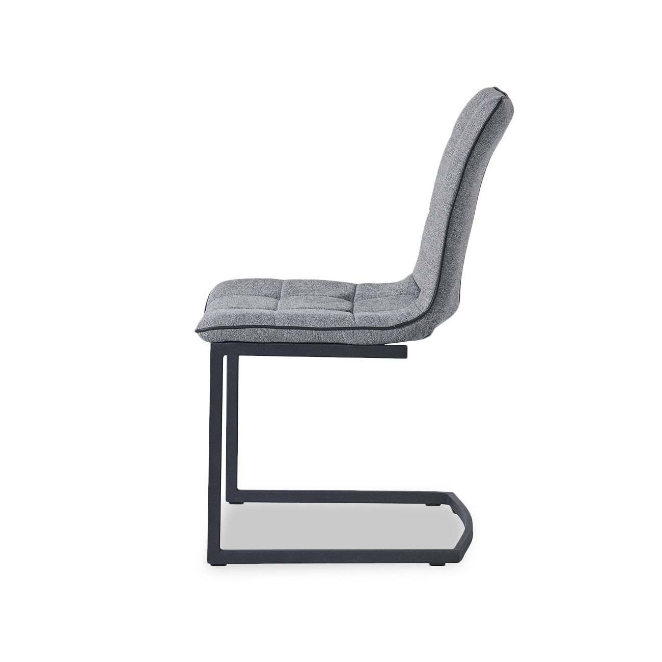 Стул SKY6800 серый JJ12-17/черный кант PU/черный металл с напылением ESF