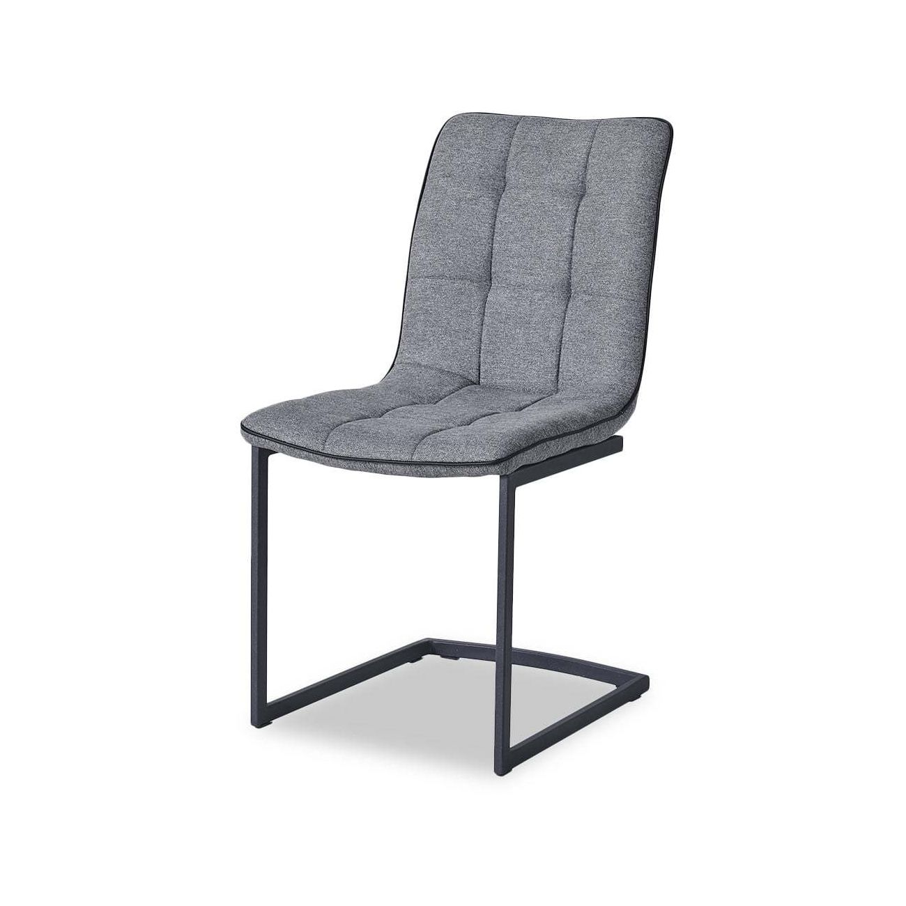 Стул SKY6800 серый JJ12-17/черный кант PU/черный металл с напылением ESF