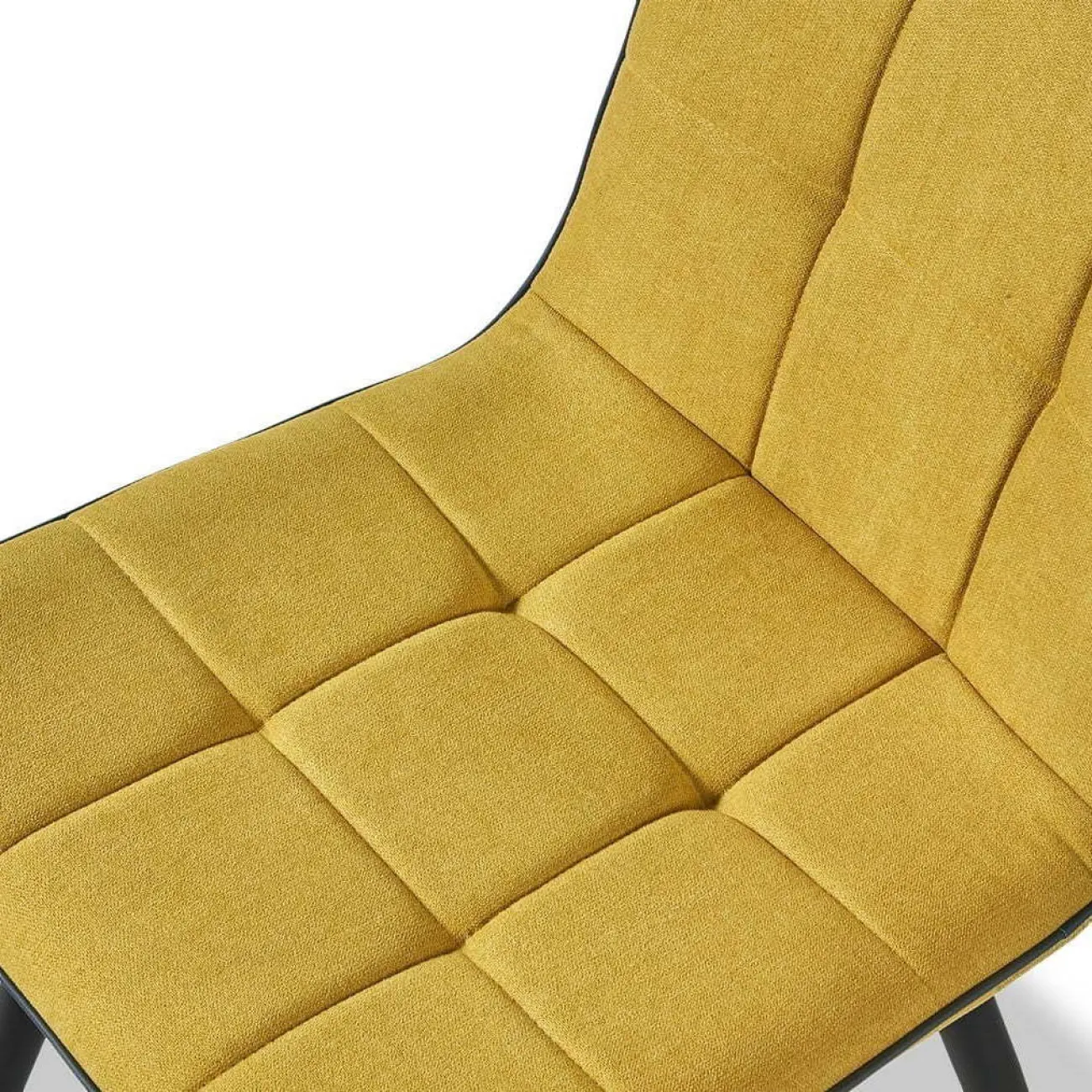 Стул SKY6800-1 желтый JJ12-19/черный кант PU/черный металл ESF