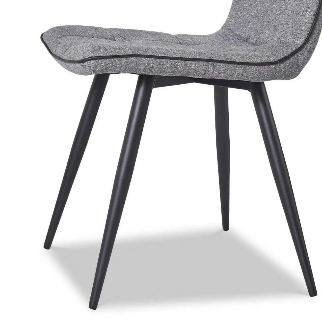 Стул SKY6800-1 серый JJ12-17/черный кант PU/черный металл ESF