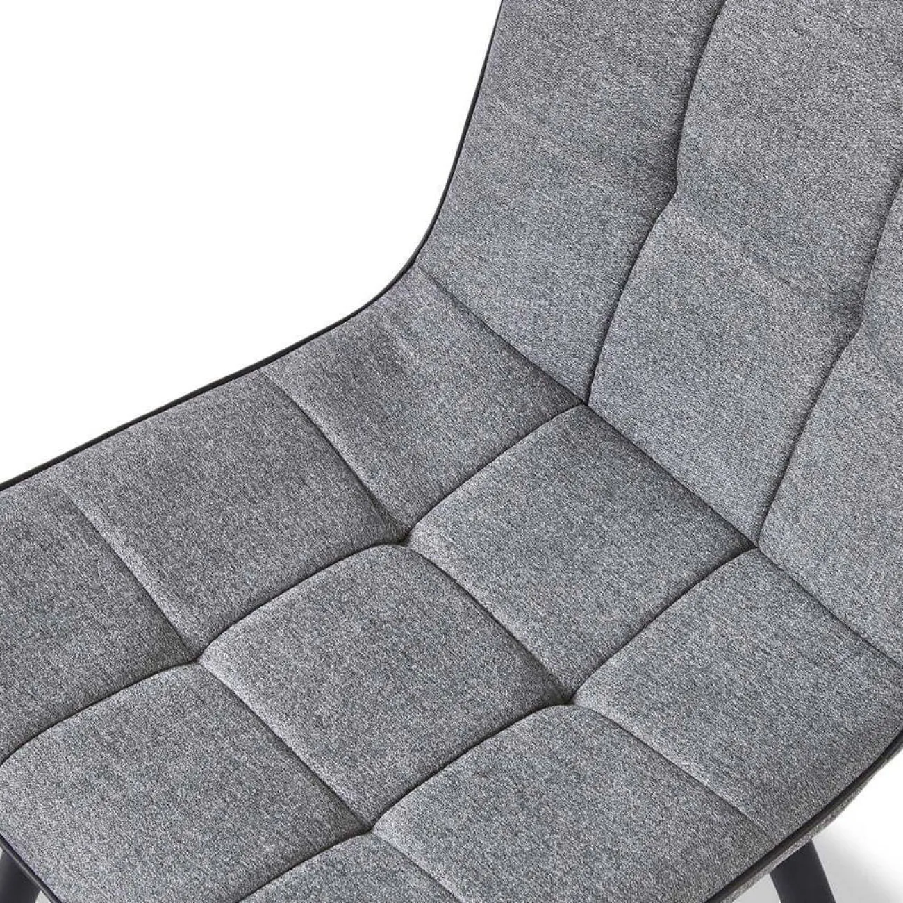 Стул SKY6800-1 серый JJ12-17/черный кант PU/черный металл ESF