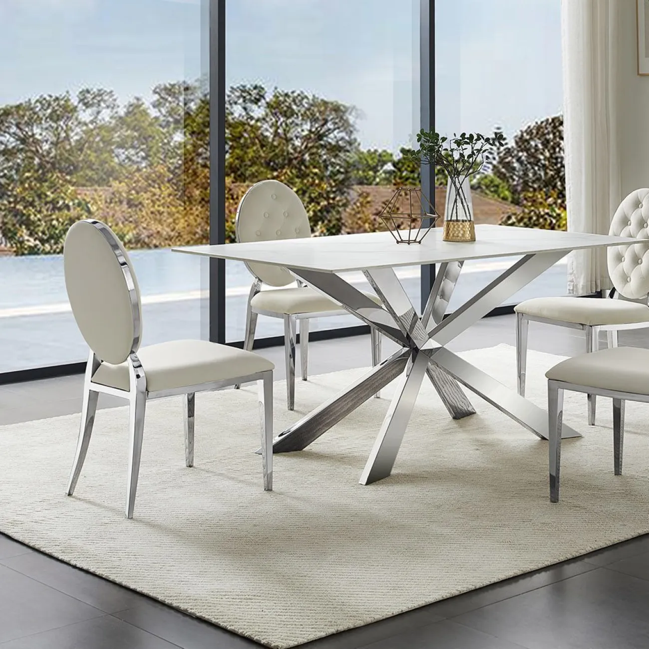 Стул Y110C бежевый бархат ESF