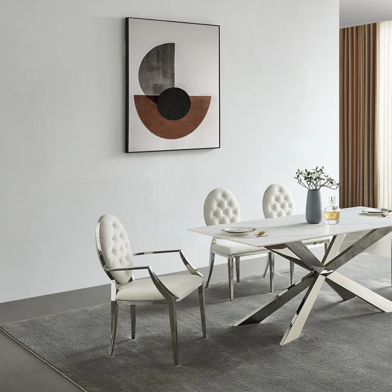 Стул Y110C бежевый бархат ESF