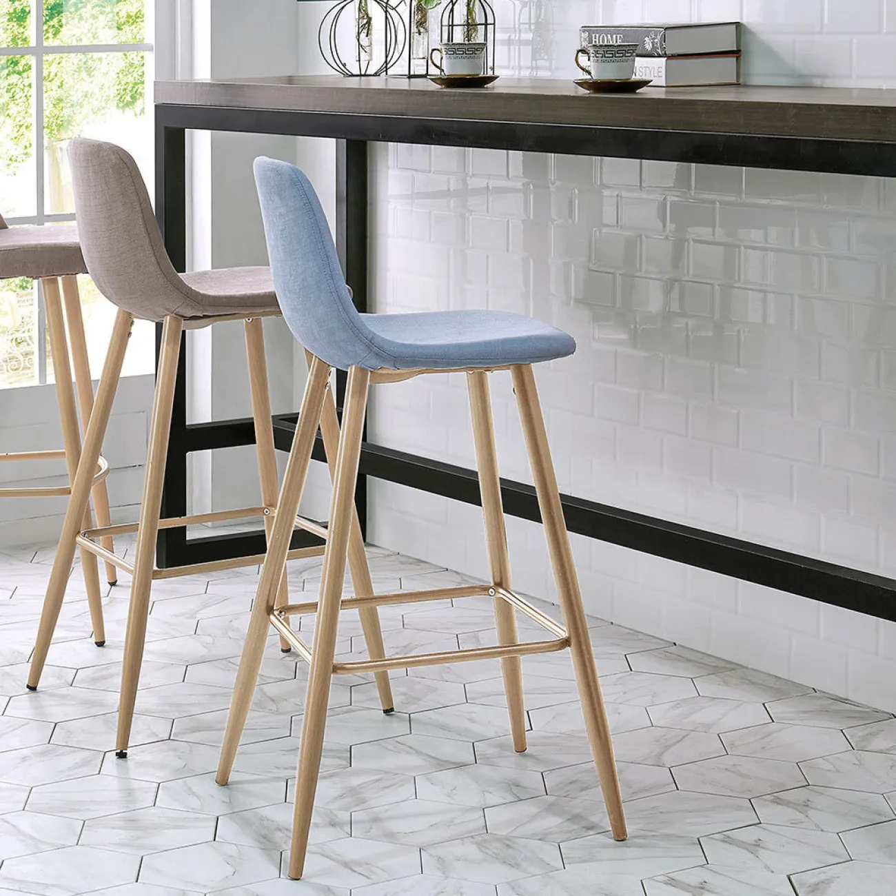 Стул барный 350B голубой TD3052-4/дерево ESF Стул барный 350B голубой TD3052-4/дерево ESF