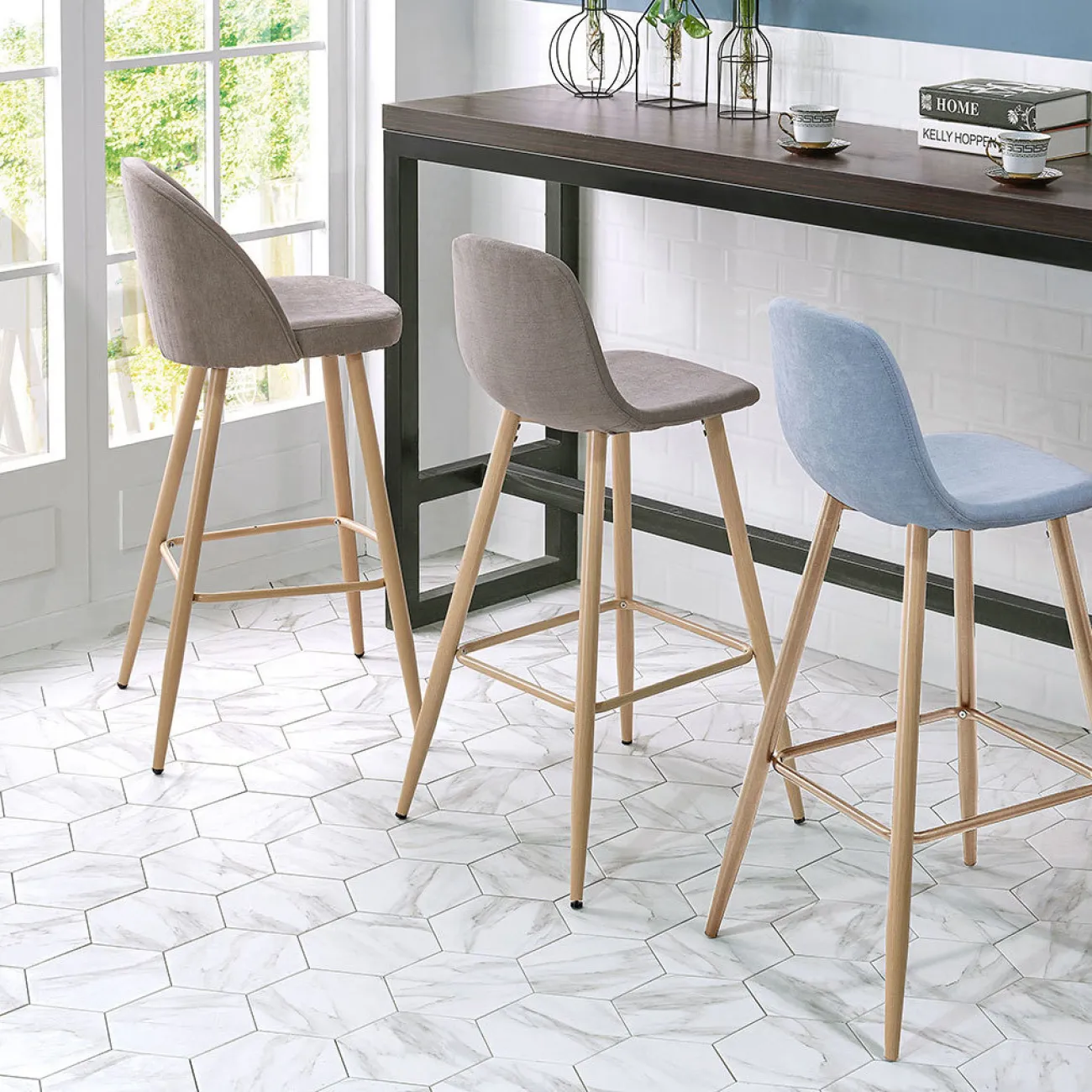 Стул барный 373B тёмно-бежевый TD3052-10/дерево ESF Стул барный 373B тёмно-бежевый TD3052-10/дерево ESF