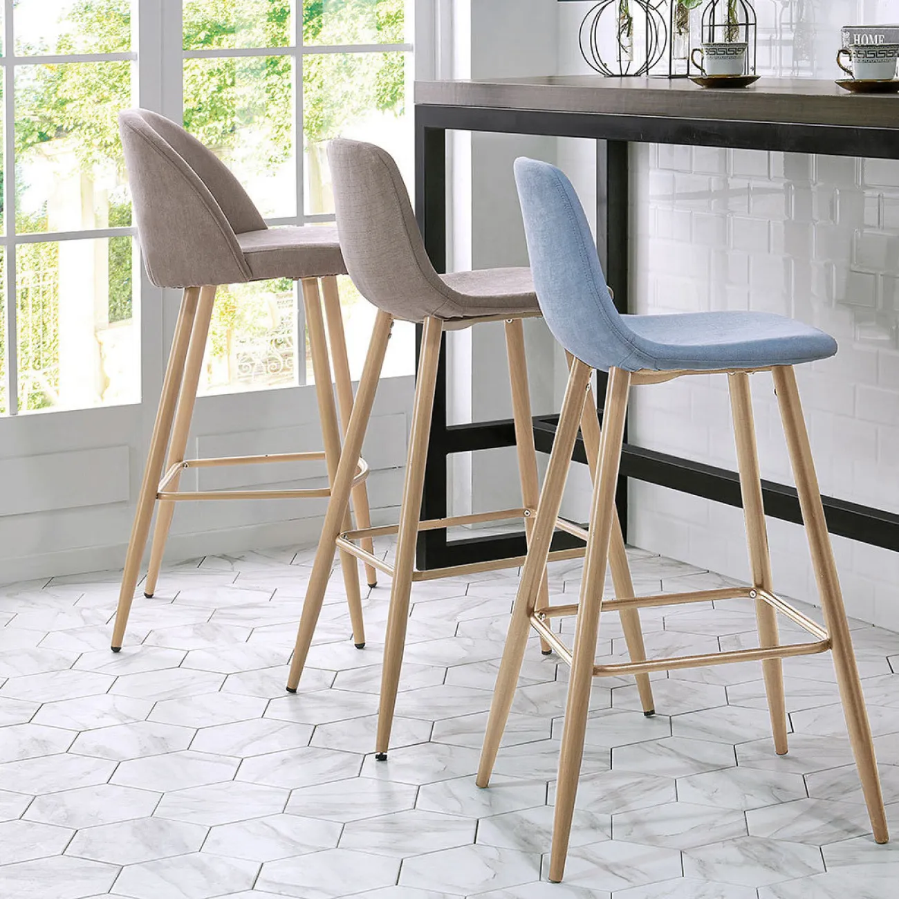 Стул барный 373B тёмно-бежевый TD3052-10/дерево ESF Стул барный 373B тёмно-бежевый TD3052-10/дерево ESF