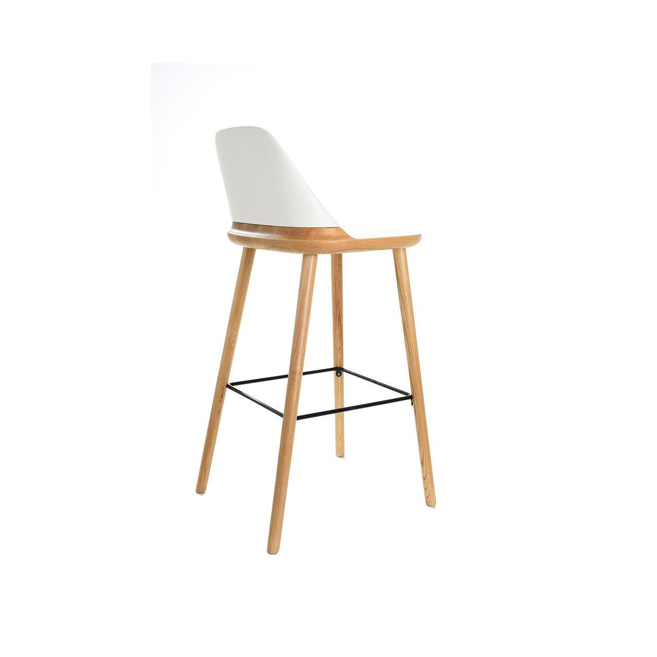 Стул барный BS-S123A белый/дерево ESF Стул барный BS-S123A белый/дерево ESF