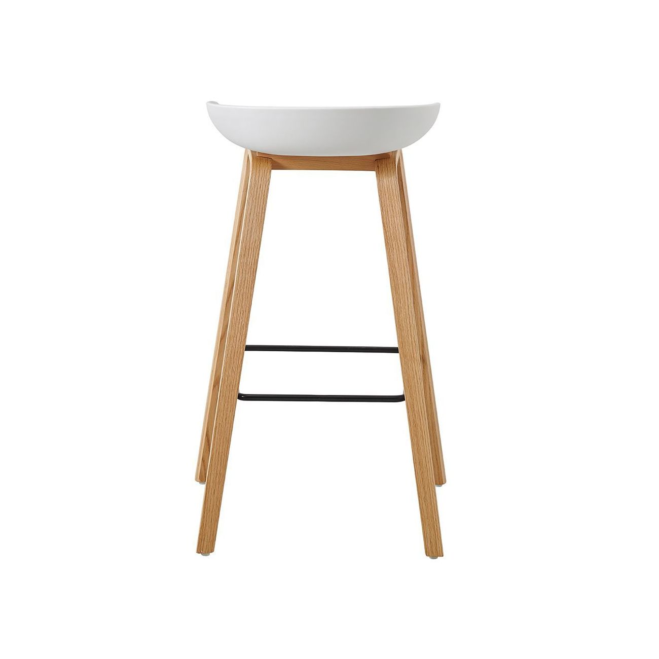 Стул барный BY003 белый бук/матовый черный металл ESF