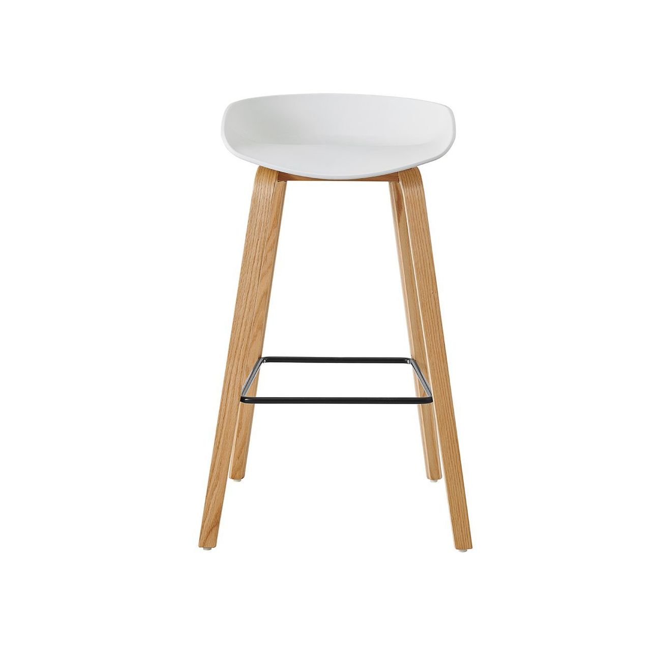 Стул барный BY003 белый бук/матовый черный металл ESF