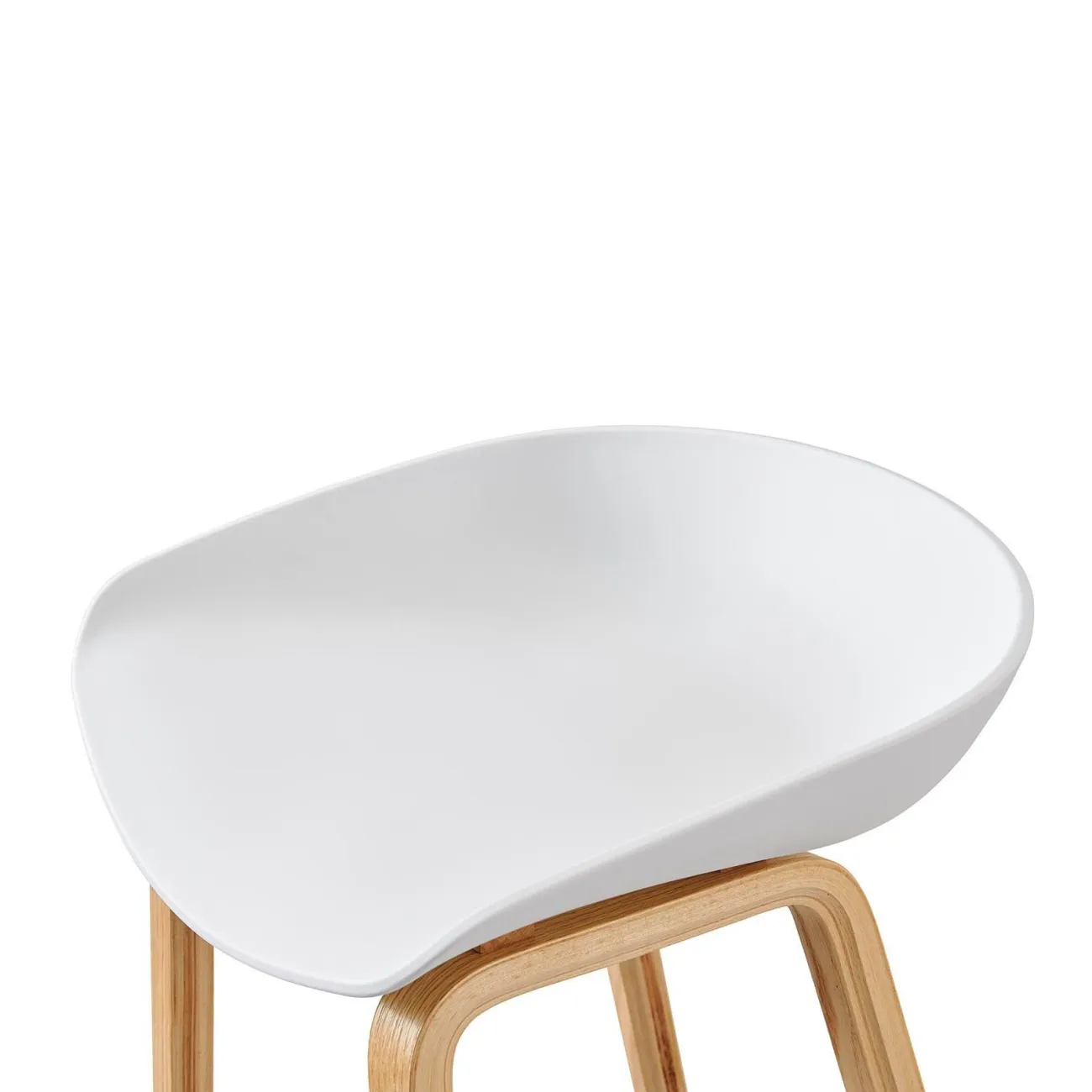 Стул барный BY003 белый бук/матовый черный металл ESF