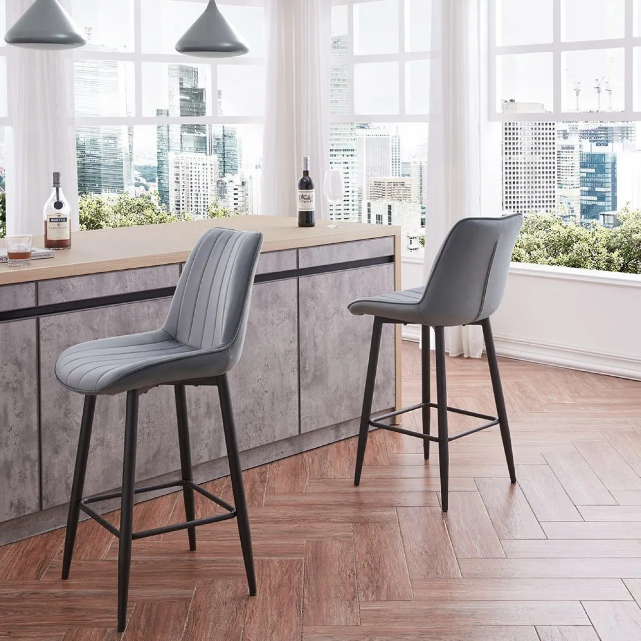 Стул барный CG1953B серый UF910-03 ESF