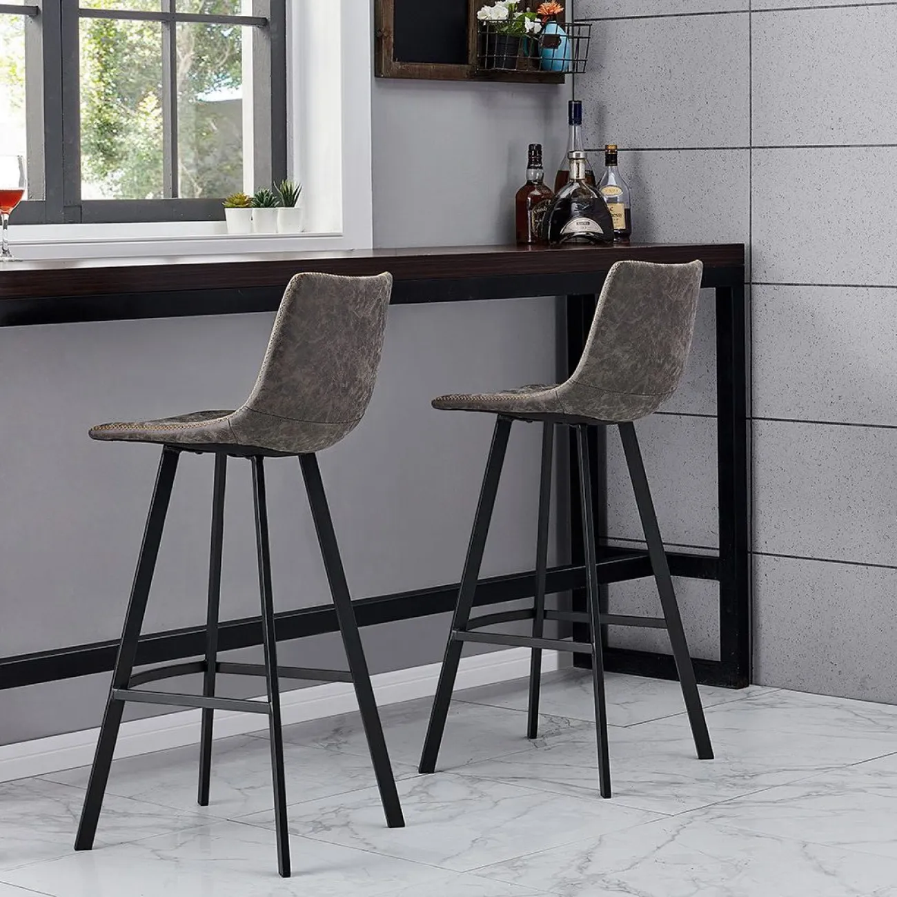 Стул барный CQ-8307A-6 серый 2089 ESF