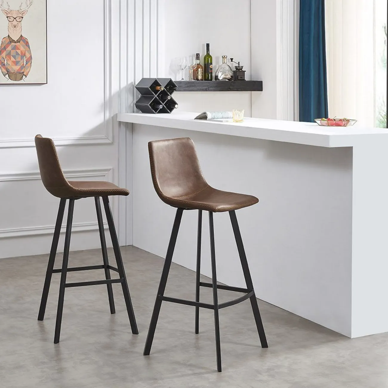 Стул барный CQ-8307A-6  коричневый 2075 ESF