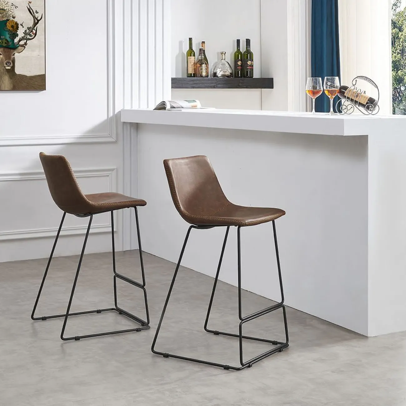 Стул барный CQ-8347B коричневый 2075 ESF