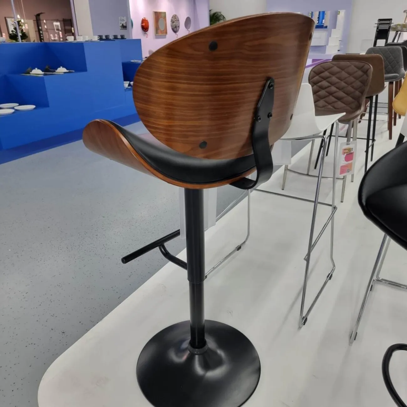 Стул барный JY1076 чёрный/чёрный ESF