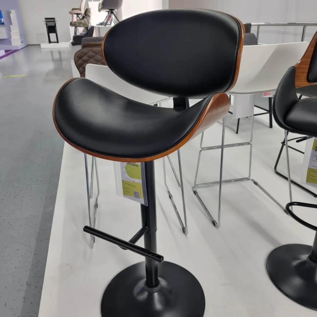 Стул барный JY1076 чёрный/чёрный ESF