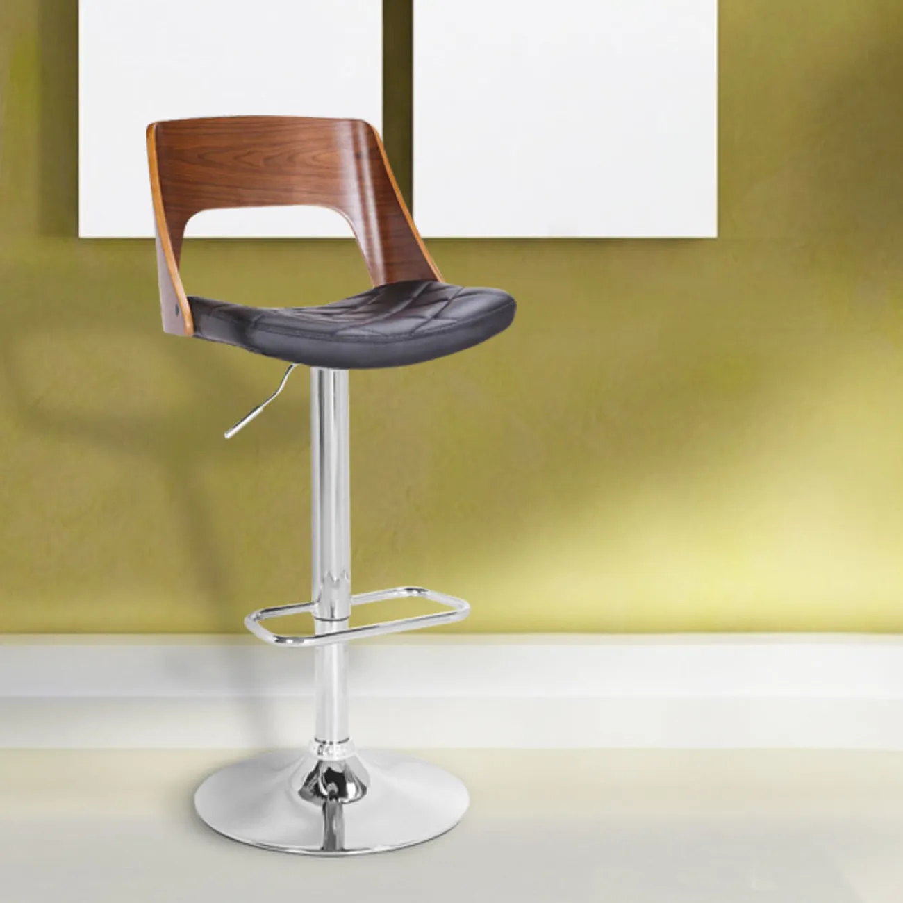 Стул барный JY1932 черный/хром ESF